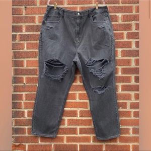 American Eagle Mom High Rise Jeans Black Plus Size